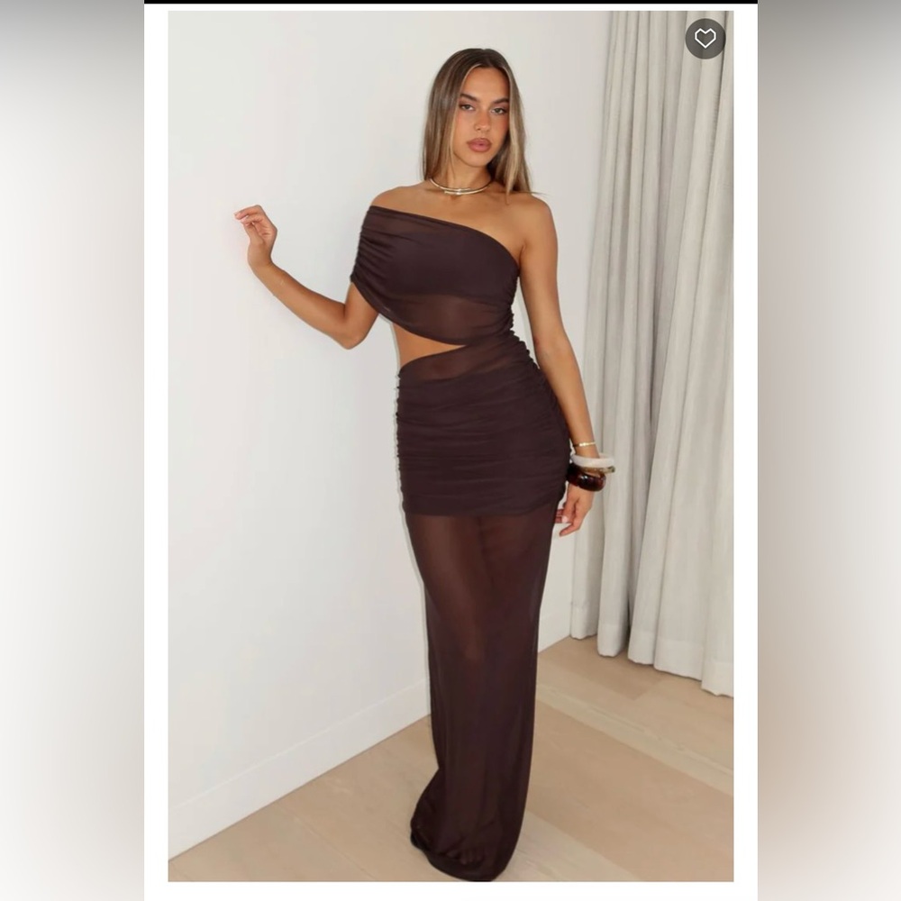 White Fox Boutique Chocolate Maxi Dress